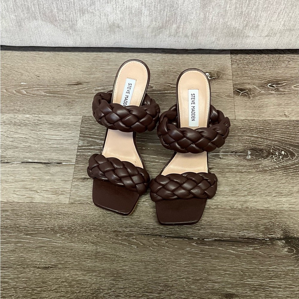 Steve Madden Dark Brown Braided Heels